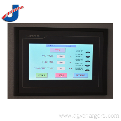 Modular intelligent chargers for electric forklift AGVs